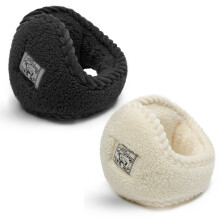 Copriorecchie in lana di agnello Nero/Beige 10CM 31-45CM