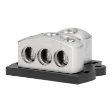 Bloc de distribution d'alimentation 3-voies noir porte-fusible
