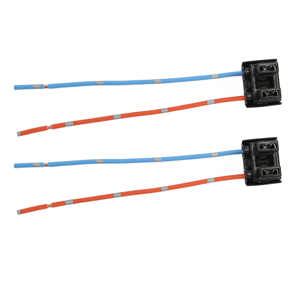 Pair H7 Headlight Bulb Repair Socket Connector Wiring Harness Copper Heat Resistance Red 8151321911994