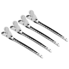 12 piezas de pinzas para el cabello con pico de pato 9.5x1x1.5 cm plateado