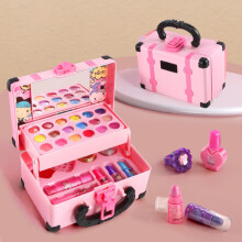 Kit d'outils de maquillage en plastique rose 17,5x17x9,3cm