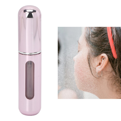 Atomizador portátil de perfume rosa de 5 ml