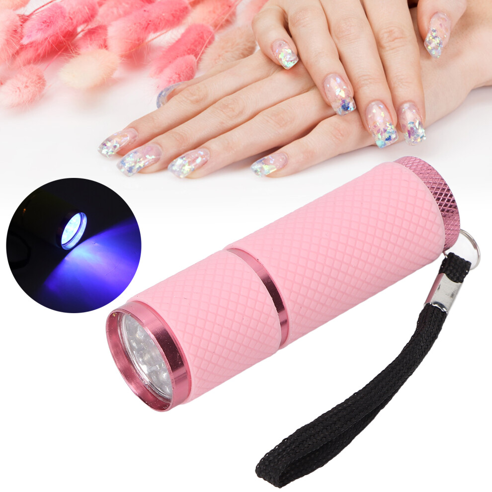 Flashlight Shaped Nail Lamp Home Salon Portable LED Nail Dryer Nail Art Tool for Rhinestones FixationPink