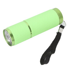Lámpara de uñas del tamaño de una linterna, 9-LED, 1 W, 3xAAA, verde
