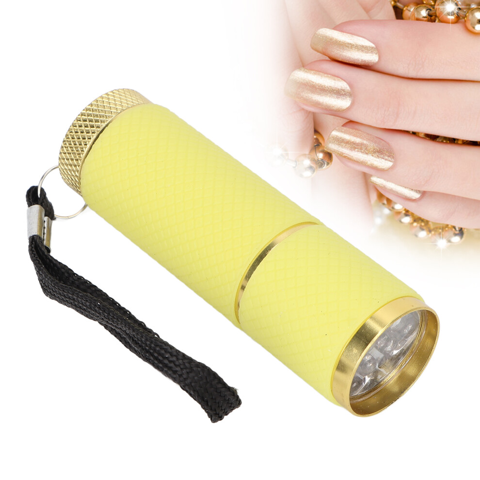 Flashlight Shaped Nail Lamp Home Salon Portable LED Nail Dryer Nail Art Tool for Rhinestones FixationYellow
