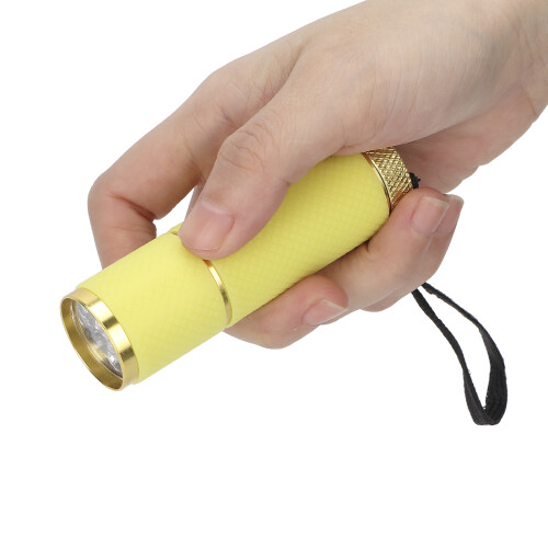 Lámpara de uñas tipo linterna compacta 9 LEDs 1W 3xAAA Amarillo 2