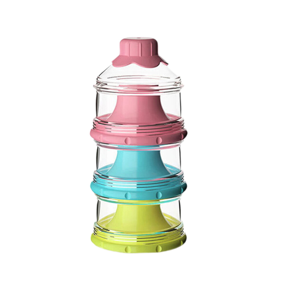 Baby Formula Milk Powder Dispenser 3 Compartments Newborn Baby Food Container Stackable Portable Infant Formula Milk Powder Box