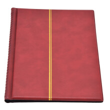 Album de collection de pièces à 250 poches rouge 16,6 x 22 cm