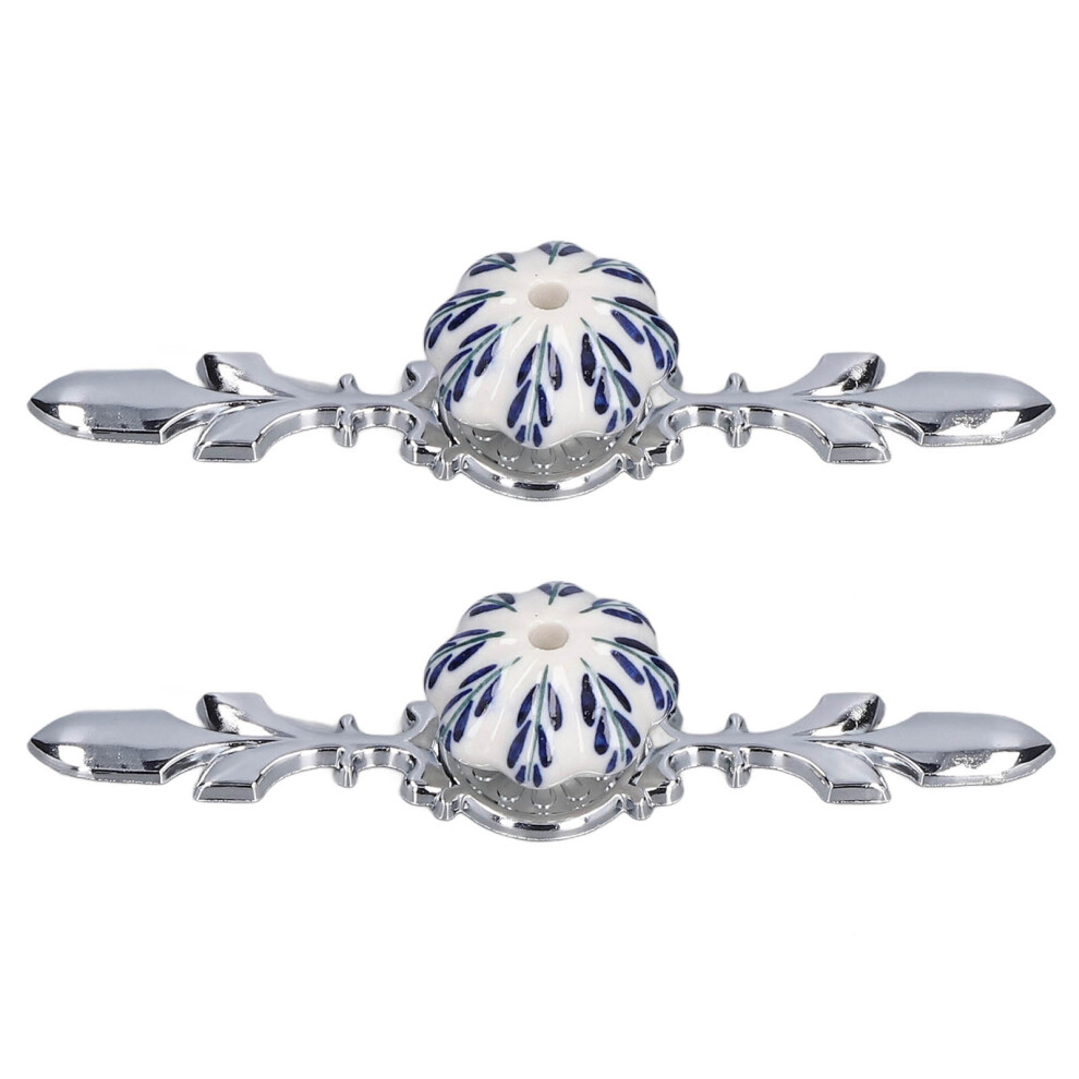 2Pcs/Set Ceramic Cabinet Handle Modern Simple Style Hand Painted Ceramic Cabinet Knobs1061d Pachira Macrocarpa Blue And White Porcelain 3351321918275