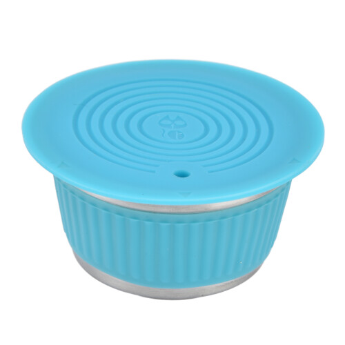 Capsule réutilisable en acier inoxydable bleue 40ml 53x35mm 2