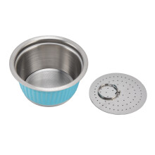 Capsule réutilisable en acier inoxydable bleue 40ml 53x35mm