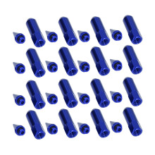 20 pezzi dadi ruota in alluminio con punte M12x1.5 90 mm blu