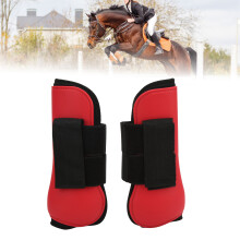 Protections avant du cheval en coque PU pour le saut coussin élastique rouge taille moyenne