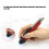 Mouse penna wireless rosso, DPI a 3 livelli, compatto 10 m 4