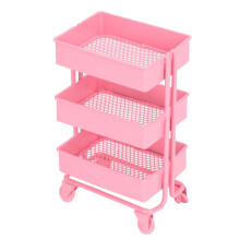 Étagère pour maison de poupées à l'échelle 1:12, 3 niveaux, rose, 6,8  5,2  12 cm