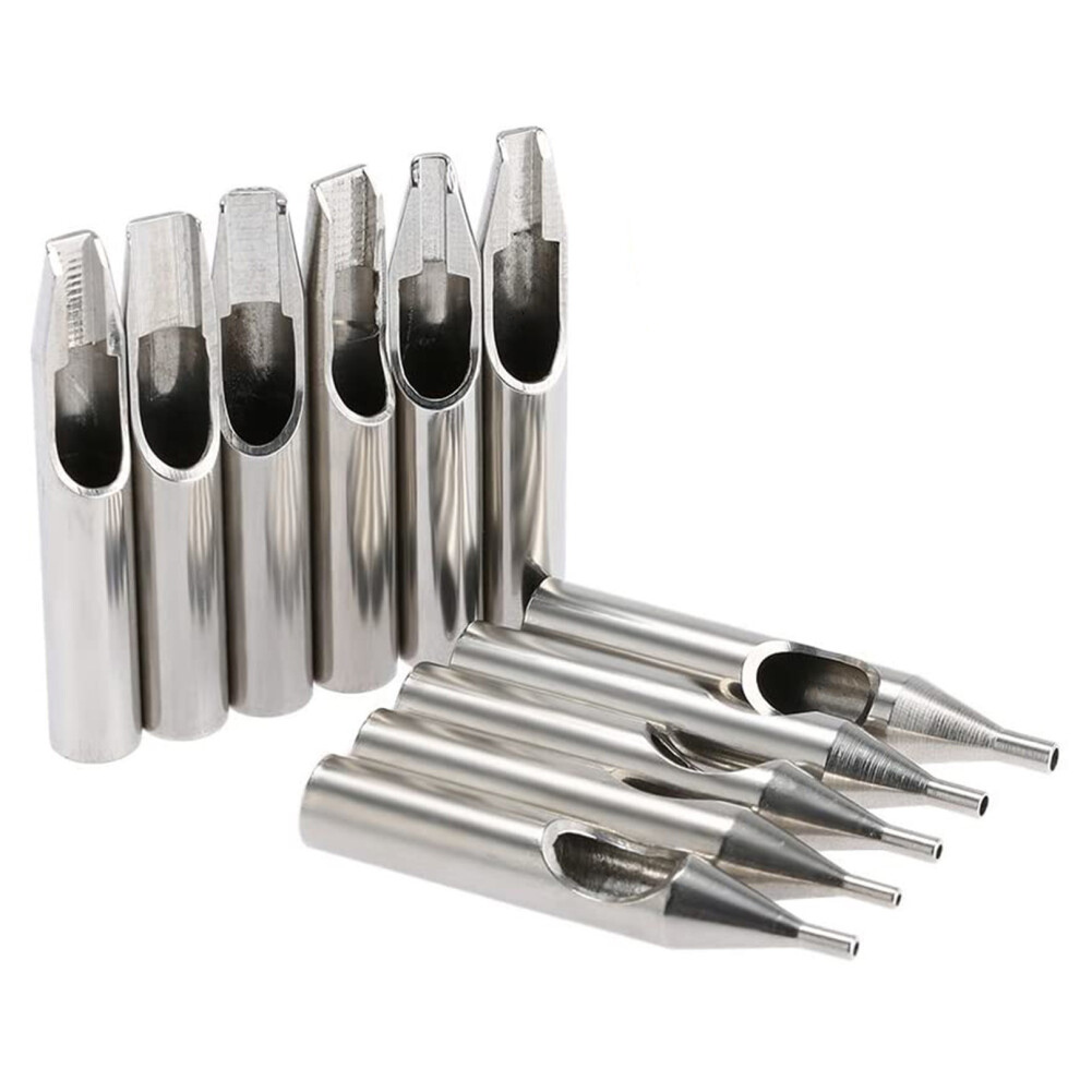 22PCS Stainless Steel Tattoo Nozzle Tips Set RL M1 DT Mixed Disposable Tattoo Tips Tattoo Machine Accessories Supply