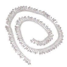 Catena a frange di strass 2,2 cm 1 iarda Argento AB