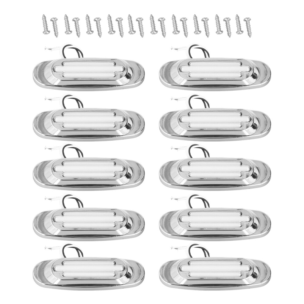 10Pcs/Set 16 Leds Trailer Truck Side Marker 1200Lm Turn Signal Indicator Lamp Ip67 Waterproof For 12Â24V Vehicleswhite Light 4401321925236