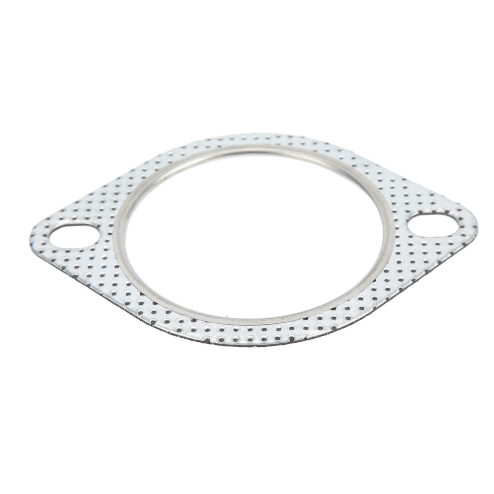2 Hole Exhaust Pipe Flange Gasket Perforated Steel Universal For 3In/76Mm Turbo Vehicle 8261321924624