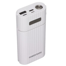 H02 Scatola per batterie 2x 21700 con USB a 3 porte bianca