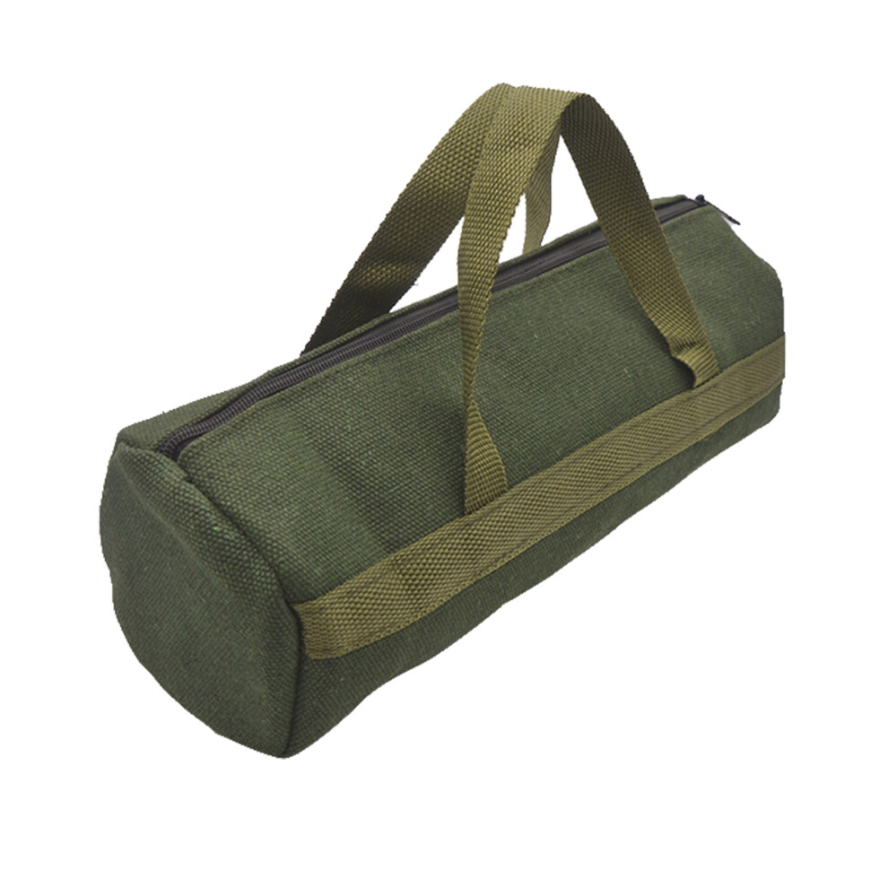Multifunction Canvas Tool Bag With Zipper Wide Mouth Multi-Purpose Utility Bag Cylindrical Bag With Carrying Handle Canvas Zipper Bag Tool 9441321925312
