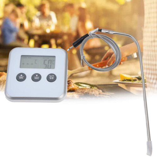 Termometro per carne Smart 3 pulsanti 8x8x1,5 cm bianco 2AAA