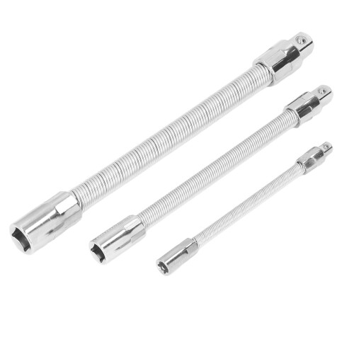 Set di 3 barre di prolunga flessibili da 1/2-3/8-1/4, argento