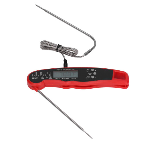 Termometro LCD BBQ a doppia sonda rosso CR2032 150 mAh