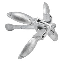 Garfio de ancla plegable de 4 púas de 1,5 kg, plateado