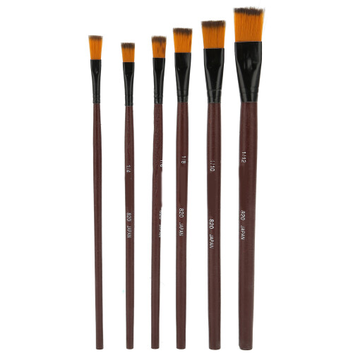 Set di 6 pennelli per olio/acquerello - ABS/Nylon, Colori 1