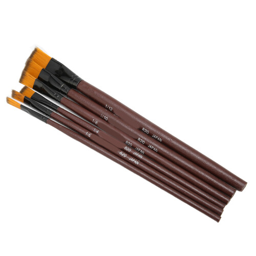 Set di 6 pennelli per olio/acquerello - ABS/Nylon, Colori