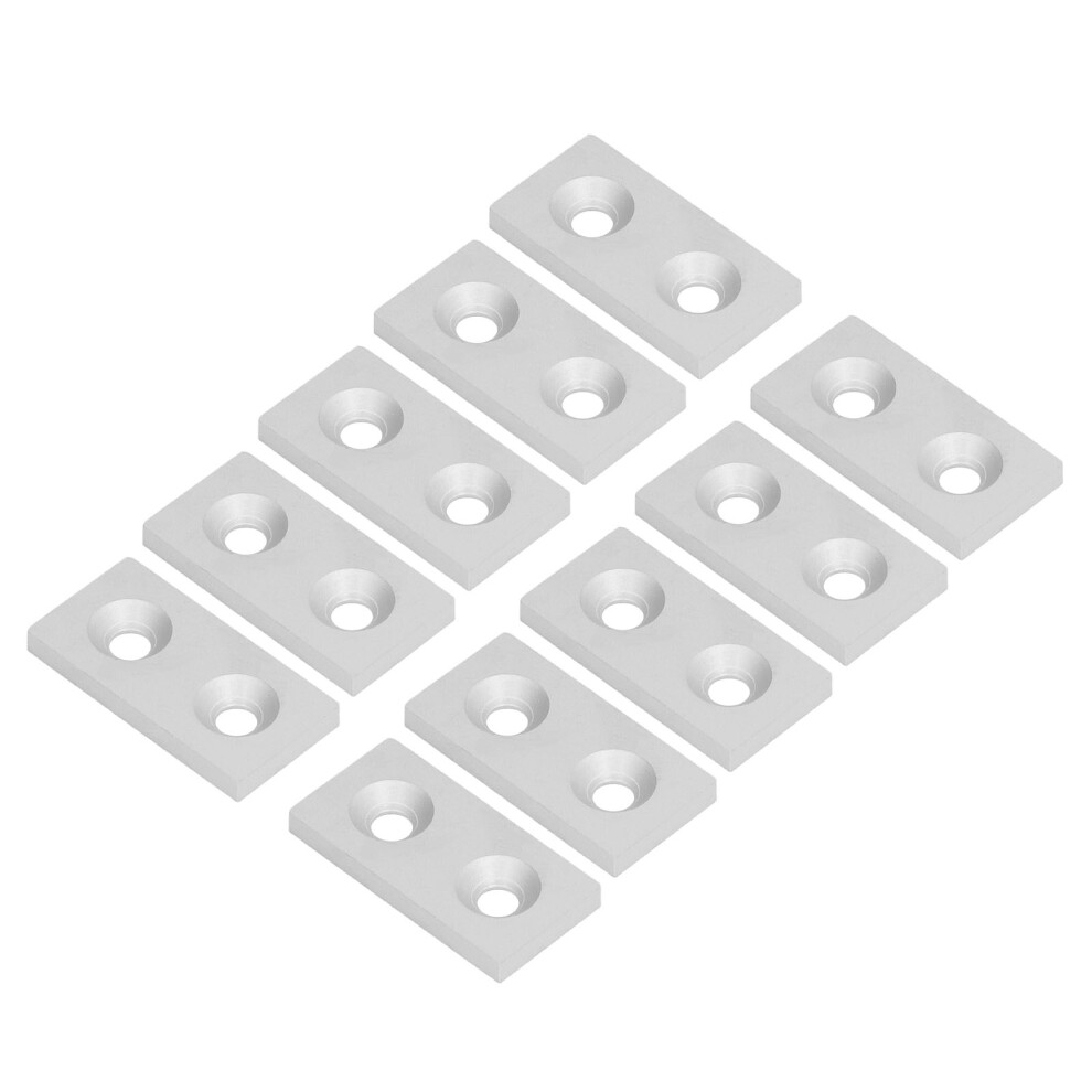 10Pcs Aluminum Profile End Cap Alloy Metal Cover Plate Linear Moving Parts 3060 Double Holessilver 9371321928870