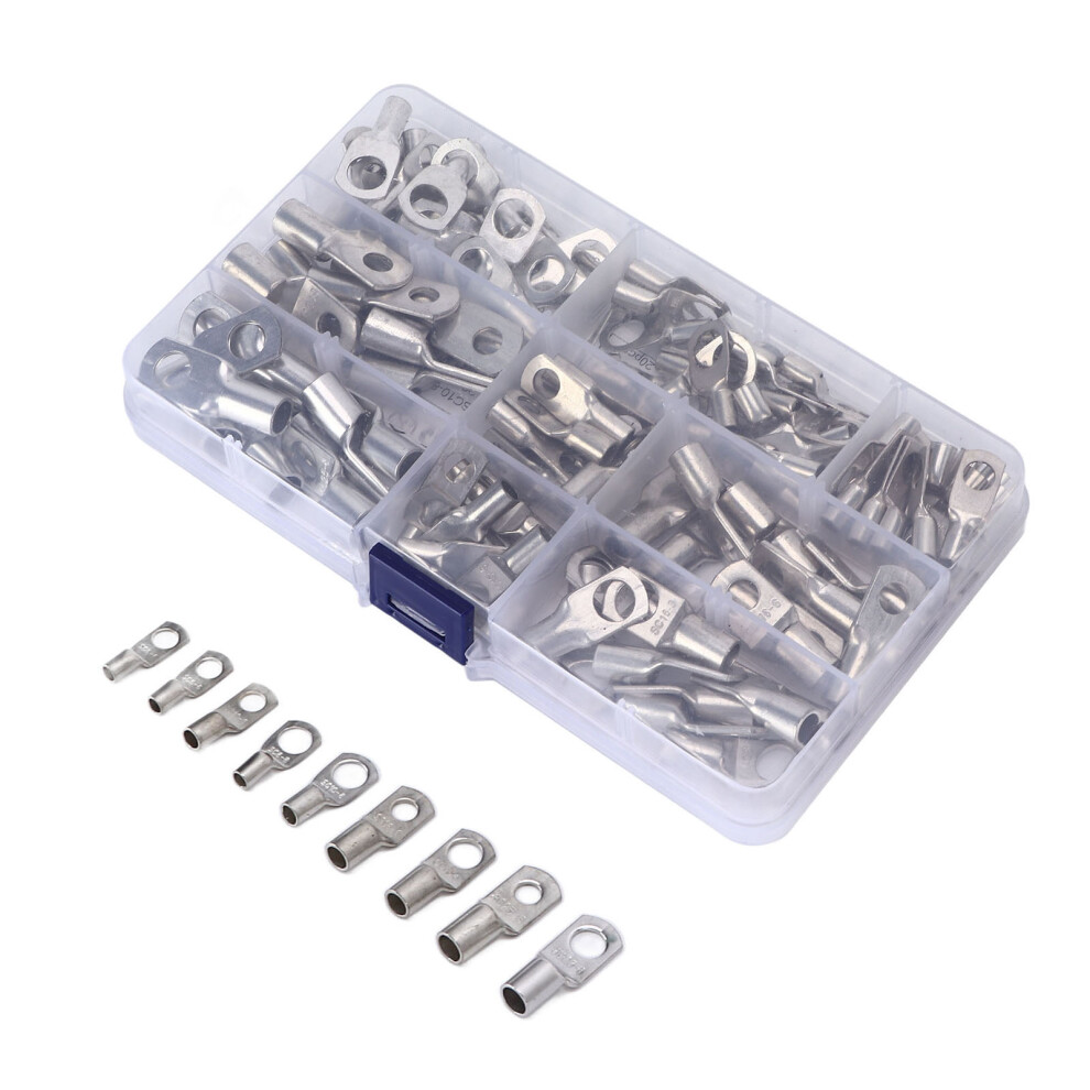 120Pcs Battery Crimp Terminals 8 Sizes Copper T2 Tinned Sc Wire Ring Connector For Marine Automotive 8151321929036