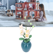 Phalaenopsis blanche à l'échelle 1:12 pour maison de poupée