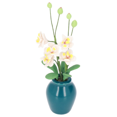 Phalaenopsis blanche à l'échelle 1:12 pour maison de poupée 2
