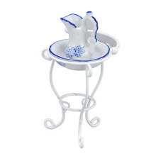 Accessoires miniatures de salle de bains pour maison de poupée échelle 1:12 - ensemble lavabo & bouilloire - cadeau