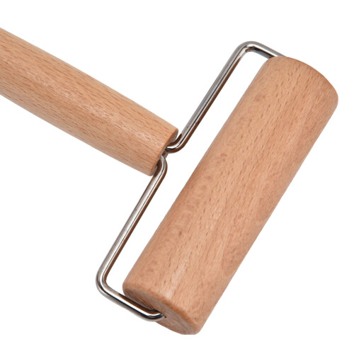 Rouleau à pâte 160 g Bois de hêtre naturel inox 2