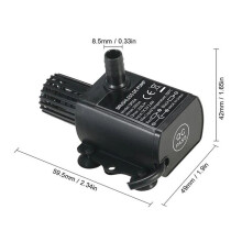 Pompa d'acqua compatta e silenziosa per acquario & laghetto USB 5V 250 L/h sommergibile QR50A