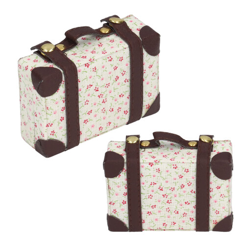 Valises pour poupée 1:6 - Fleur, 3 x 2 x 1 po, Métal 2
