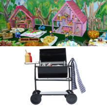 Mini griglia da barbecue in scala 1:12, 8,5x6x9 cm, metallo