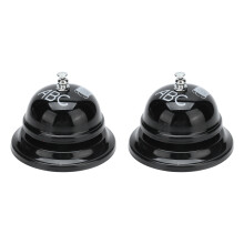 2 piezas de campana de servicio de acero inoxidable 8.5x7.6cm negra