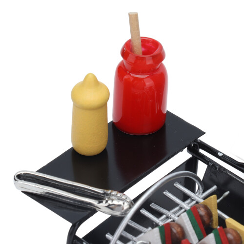 Mini griglia da barbecue in scala 1:12, 8,5x6x9 cm, metallo 2