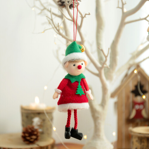 2 piezas de muñecos elfo de peluche navideños 16x6.5x4 cm 12g 2