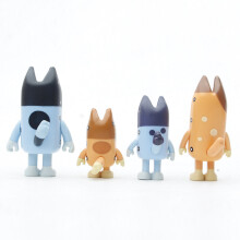 8 pièces figurines d'action d'une famille de chiens à articulations mobiles 6-8 cm