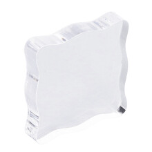 TL005 Bloc tampon en acrylique avec poignée transparente et incurvée