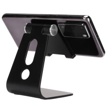 Supporto per tablet in lega di alluminio, regolabile a più angolazioni, supporto per telefono compatto.