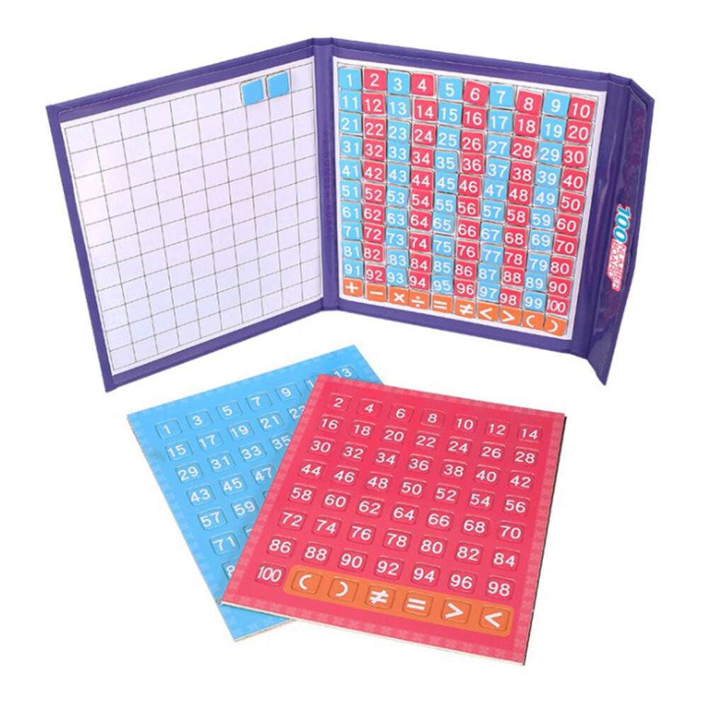 Magnetic Hundred Number Board for Children Math Teaching 1 to 100 Count Toy Gift Math Educational Wooden Toy