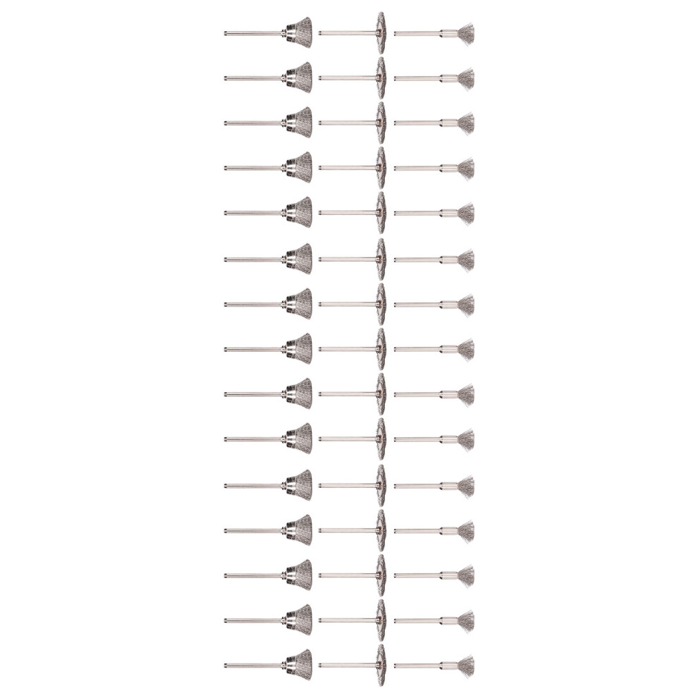 45Pcs Polish Steel Wire Brushes Silver Wheel Cup Pen Brush Set For Cleaning Grinding 4611321934583