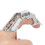 Bague knuckle Punk Armor, 9,5  2,3 cm, argent 11