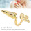 Anneau d’ongle doré à queue - Strass, 3  1,3 cm 8
